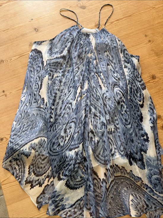 Milly Tops - Milly Blue and White Paisley silk top